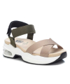 Xti 42751 beige, sandale de marche brides croisées fermeture velcro