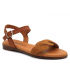 Nu-pieds Eva Frutos 9139 marron, sandale plate en cuir souple aspect nubuck