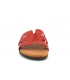Mules Eva Frutos 9176 rouge, claquettes confortables en cuir aspect croco