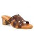 Eva Frutos 1404 marron, mules petit talon en cuir confort
