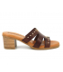 Eva Frutos 1404 marron, mules petit talon en cuir confort