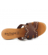 Eva Frutos 1404 marron, mules petit talon en cuir confort