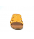 Eva Frutos 1404 jaune, mules petit talon en cuir confort