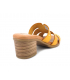 Eva Frutos 1404 jaune, mules petit talon en cuir confort