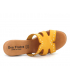Eva Frutos 1404 jaune, mules petit talon en cuir confort