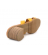 Eva Frutos 1404 jaune, mules petit talon en cuir confort