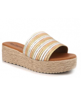 Eva Fruos 726 jute multicolore | Plateau compensé confort