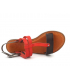 XTI 44162 rouge, sandale plate bride Salomé pour femmes
