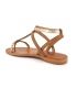 Sandale Les Tropéziennes Hilatres Miel Or, nu pied cuir femme