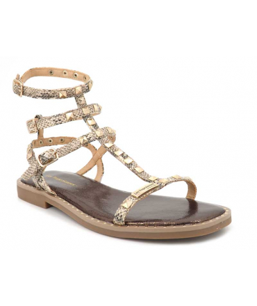 Les Tropeziennes par M Belarbi Corol beige Nu pieds a clous dores