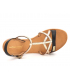 Sandale Les Tropéziennes par M Belarbi Hironela blanc | Spartiate en cuir blanche et dorée