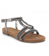 Chaussures Santafé Nikita étain | Sandale confort avec strass semelle anatomique en cuir
