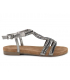Chaussures Santafé Nikita étain | Sandale confort avec strass semelle anatomique en cuir