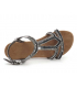 Chaussures Santafé Nikita étain | Sandale confort avec strass semelle anatomique en cuir