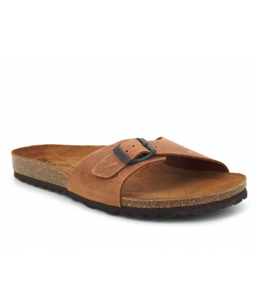 Claquette Inter Bios 9564 marron, mules anatomiques en cuir pour hommes