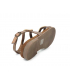 Sandale cuir Santafé Christa bronze, décor perles et strass pour femmes