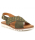 Sandale Kaola 2202 kaki, nu-pieds confortable en cuir spécial pieds sensibles