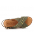 Sandale Kaola 2202 kaki, nu-pieds confortable en cuir spécial pieds sensibles