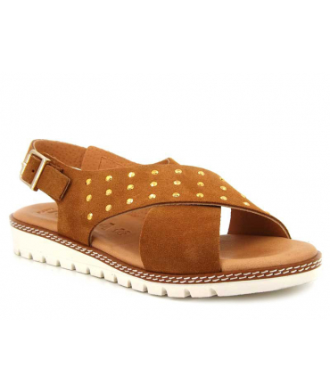 Kaola 2202 nubuck marron, sandale confort semelle à mémoire de formes spécial pieds sensibles