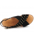 Nu pieds Kaola 2202 nubuck noir, sandale type confort en cuir souple pour pieds sensibles