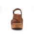 Compensé Kaola 895 marron, sandale talon décroché cuir aspect croco