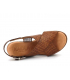 Compensé Kaola 895 marron, sandale talon décroché cuir aspect croco
