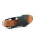 Chaussures Kaola 895 noire, sandale talon cuir aspect croco