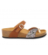 Carla Tortosa 93106 marron multi | Tongs passe orteil anatomique en liège bio