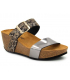 Mules compensées Carla Tortosa 97260 noir multi | Plateau en liège 6 cm de hauteur