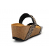 Mules compensées Carla Tortosa 97260 noir multi | Plateau en liège 6 cm de hauteur
