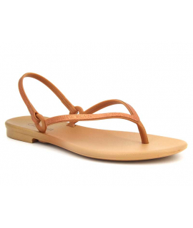Sandale plastique Grendha Cacau Versatil doré, nu pieds avec entre doigts fabriqué au Brézil