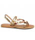 Sandales Les Tropéziennes Holo bronze multi, nouveauté entre-doigts en cuir pour femmes