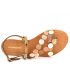 Sandales Les Tropéziennes Holo bronze multi, nouveauté entre-doigts en cuir pour femmes