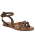 Sandale cuir Chattawak Perla bronze, passe orteil + bride cheville