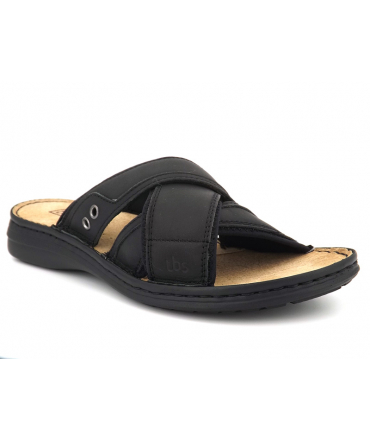 Tbs Gaethan noir, mule confort en cuir brides croisées