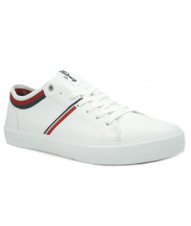 Baskets basses Lévi's Woodward College blanc, sneakers hommes