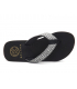Tongs compensées Kélara K12004 noir et argent brillant