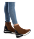 Baskets montantes Xti 43101 camel, nouveauté sneakers femmes