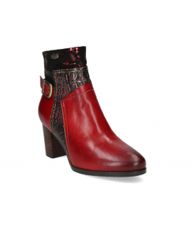 Bottines cuir Laura Vita Ancgieo 15 rouge , talon 6 cm