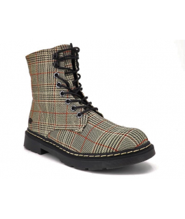 Dockers by Gerli 45 TS 201 marron | Boots style Doc avec imprimé à carreaux brun