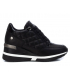 Baskets XTI 43236 noir| Sneakers compensés tige matelassée