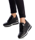 Baskets XTI 43236 noir| Sneakers compensés tige matelassée