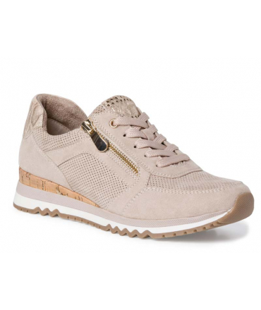 Sneakers Marco Tozzi 23781-28 taupe | Baskets petit compensé fermeture éclair