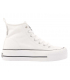 Baskets British Knights Kaya Mid en coton blanc, semelle 3 cm épaisseur