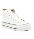 Baskets British Knights Kaya Mid en coton blanc, semelle 3 cm épaisseur