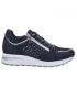 Baskets Bugatti Venice cuir bleu, sneakers femme fermeture zip