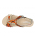 Chaussures Laura Vita Brcyano 53 orange, sandales en cuir réglage par 3 velcros pour femmes