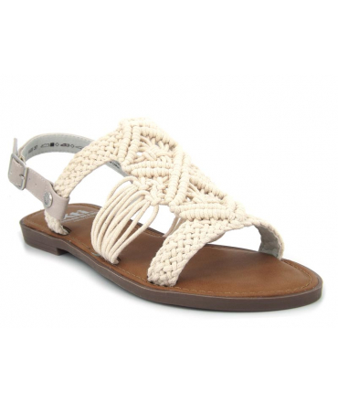 Nu pieds plat Xti 043929 beige | Sandale macramé beige pour femmes