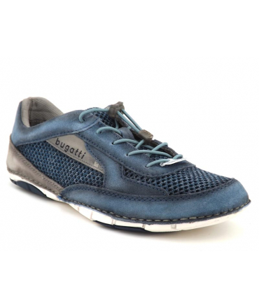 Bugatti Sandstone 321A7P01 bleu, sneakers cuir et textile pour hommes