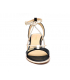 Les Tropéziennes par M Belarbi Lilon noir et or, sandale à talon 6 cm 